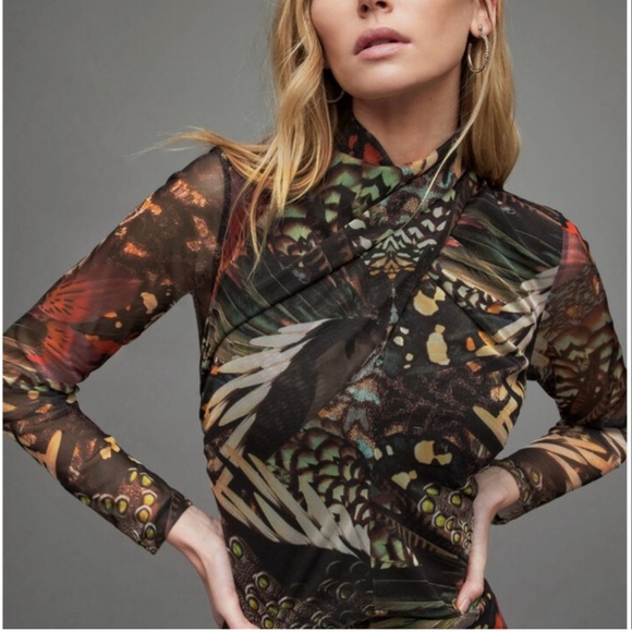 All Saints tia gene butterfly mesh dress 6 - Picture 2 of 3